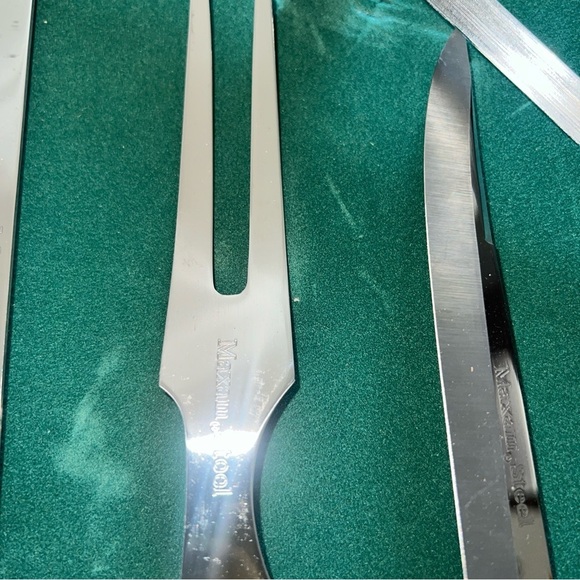 Vintage Set of 5 Wood Handle MAXAM Steel Kitchen Knife Set Plus Bonus Sharpener - Picture 4 of 10